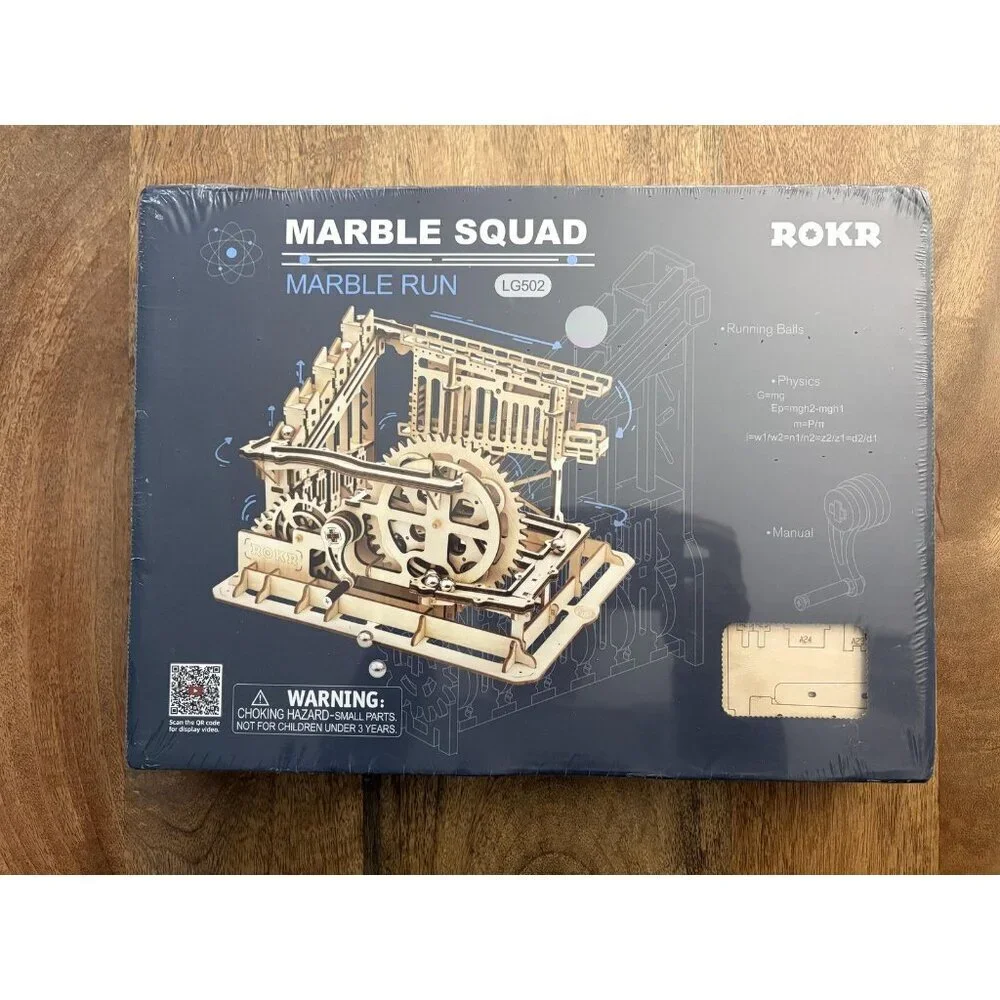 ROKR Marble Squad Marble Run LG502 Wooden 3D Puzzle Cog Coaster New Sealed Kit